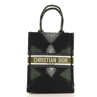 Christian Dior Book Tote Embroidered Canvas Vertical