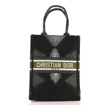 Christian Dior Book Tote Embroidered Canvas Vertical