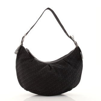 Christian Dior Vintage Zip Hobo Diorissimo Canvas Medium