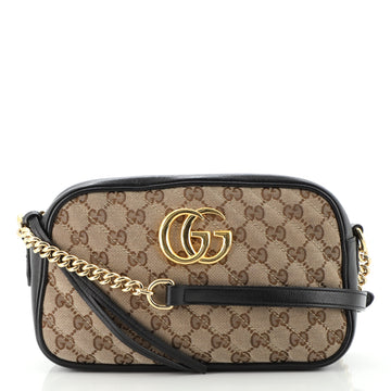 Gucci GG Marmont Shoulder Bag Diagonal Quilted GG Canvas Small