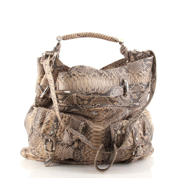 Burberry Double Pocket Hobo Python Large
