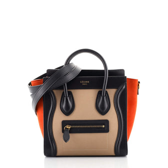 Celine Tricolor Luggage Bag Leather Nano