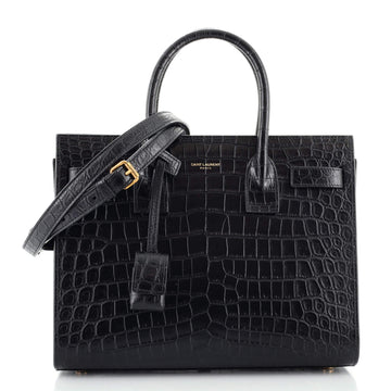 Saint Laurent Sac de Jour NM Bag Crocodile Embossed Leather Baby