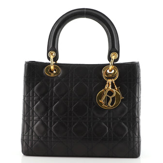 Christian Dior Vintage Lady Dior Bag Cannage Quilt Lambskin Medium