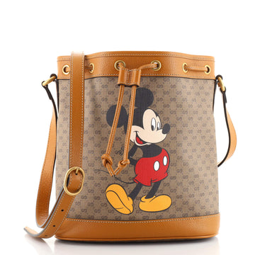 Gucci Disney Mickey Mouse Bucket Bag Printed Mini GG Coated Canvas