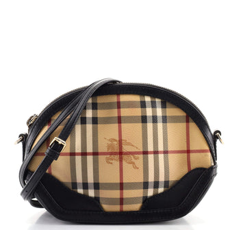 Burberry Orchard Crossbody Bag Haymarket Coated Canvas and Leather Mini