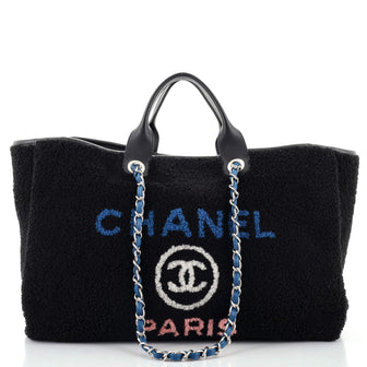Chanel Deauville Tote Shearling Large