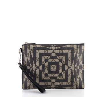 Gucci Wristlet Clutch Caleido GG Coated Canvas