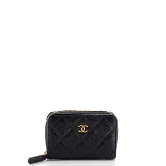 Chanel CC Zip Coin Purse Quilted Caviar Small