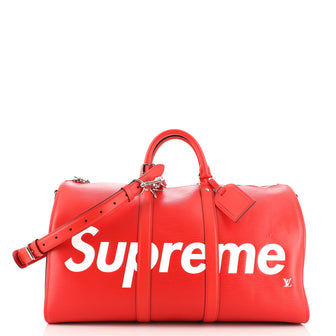 LOUIS VUITTON Supreme Epi Keepall Bandouliere 45 Luggage Red