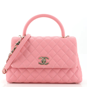 Chanel Coco Top Handle Bag Quilted Caviar Small
