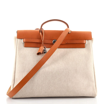 Hermes Herbag Toile and Leather MM