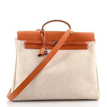 Hermes Herbag Toile and Leather MM