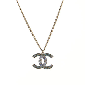 Chanel CC Pendant Necklace Metal with Crystals
