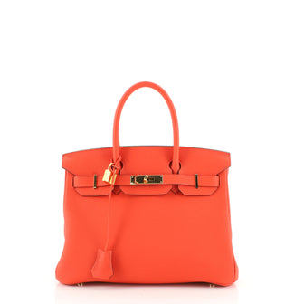 Hermes Birkin Handbag Orange Togo with Gold Hardware 30