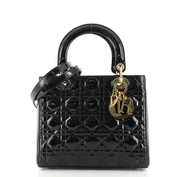 Christian Dior Lady Dior Bag Cannage Quilt Patent Medium