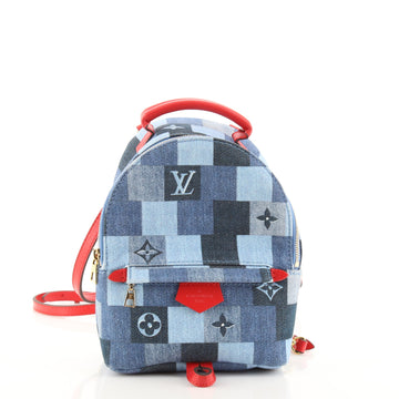 Louis Vuitton Palm Springs Backpack Damier and Monogram Patchwork Denim Mini