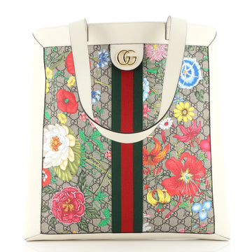 Gucci Ophidia Soft Open Tote Flora GG Coated Canvas Large