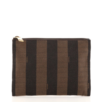 Fendi Vintage Zip Pouch Pequin Canvas Small
