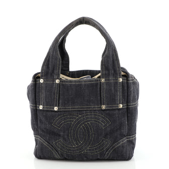 Chanel Vintage CC Stitch Tote Denim Small