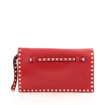 Valentino Rockstud Flap Clutch Leather