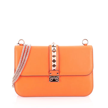 Valentino Glam Lock Shoulder Bag Leather Medium