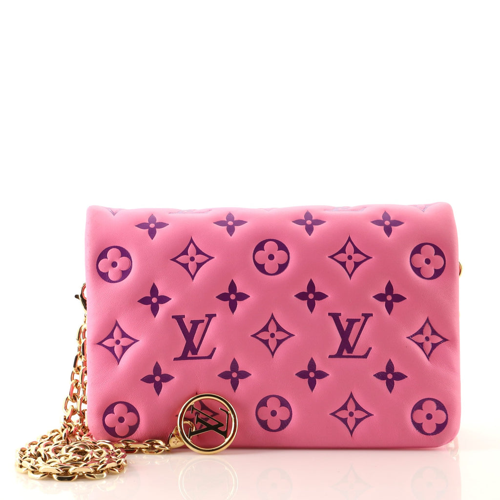 Louis Vuitton Coussin Pochette Monogram Embossed Lambskin Pink 1176161