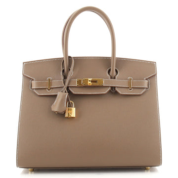Hermes Birkin Sellier Bag Grey Epsom with Gold Hardware 30