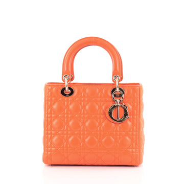 Christian Dior Lady Dior Handbag Cannage Quilt Lambskin Medium