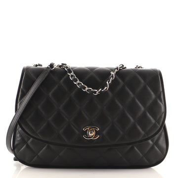 Chanel CC Compartment Round Flap Bag Quilted Lambskin Small