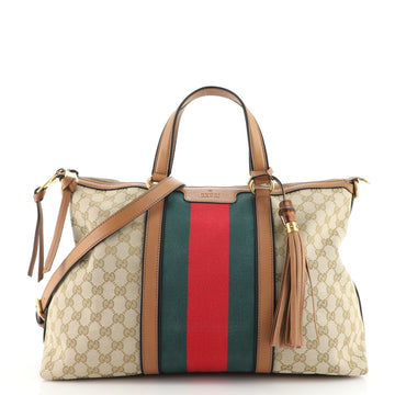 Gucci Rania Convertible Top Handle Bag Web GG Canvas Medium