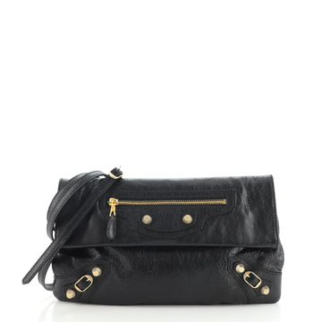 Balenciaga Giant Studs Envelope Strap Clutch Leather