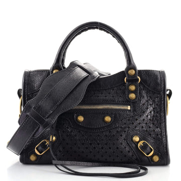 Balenciaga City Classic Studs Bag Perforated Leather Mini