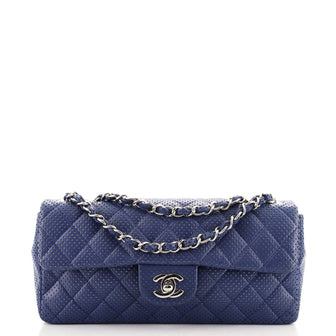 Chanel CC Chain Flap Quilted Perforated Lambskin East West