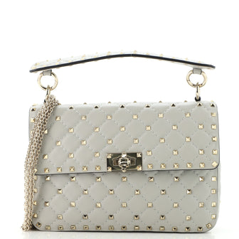 Valentino Rockstud Spike Flap Bag Quilted Leather Medium