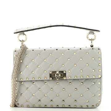 Valentino Rockstud Spike Flap Bag Quilted Leather Medium