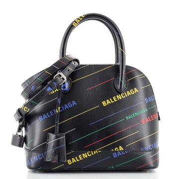 Balenciaga Logo Ville Bag Printed Leather Small