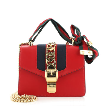Gucci Sylvie Chain Shoulder Bag Leather Mini