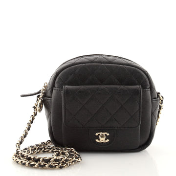 Chanel CC Day Camera Case Quilted Caviar Small