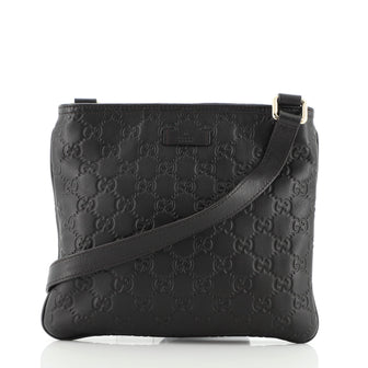 Gucci Zip Top Messenger Bag Guccissima Leather Small