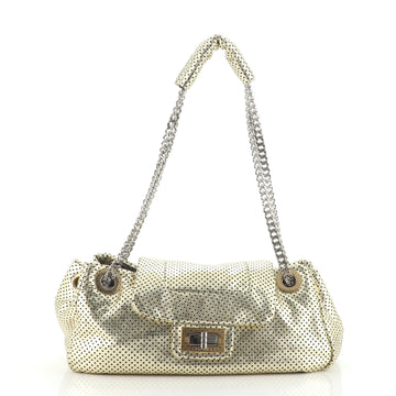 Chanel Drill Accordion Flap Bag Perforated Leather Small