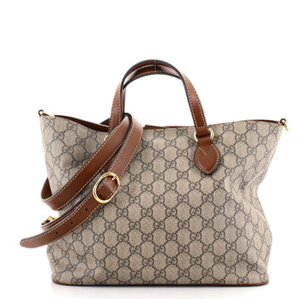 Gucci Convertible Soft Tote GG Coated Canvas Small