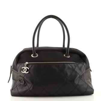 Chanel Biarritz Duffle Bag Quilted Canvas Large