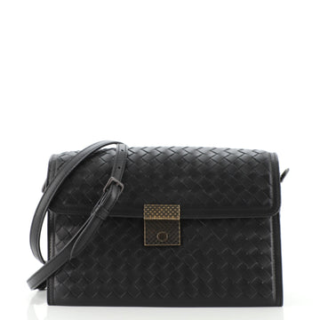 Bottega Veneta Padlock Flap Bag Intrecciato Nappa Small