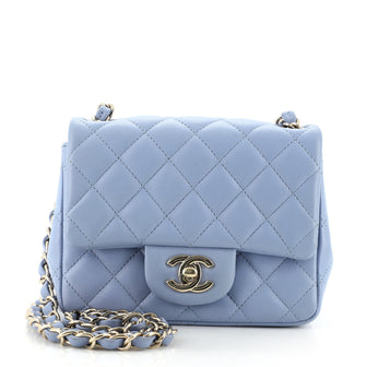 Chanel Square Classic Single Flap Bag Quilted Lambskin Mini