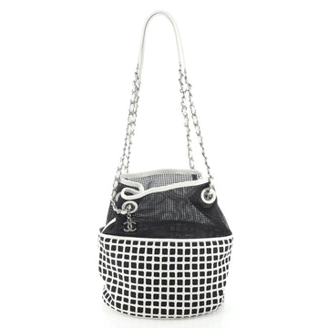 Chanel Chain Bucket Bag Mesh and Leather Medium