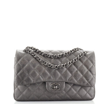 Chanel Classic Double Flap Bag Quilted Caviar Jumbo