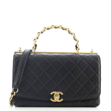 Chanel Chain Handle Flap Bag Quilted Lambskin Small