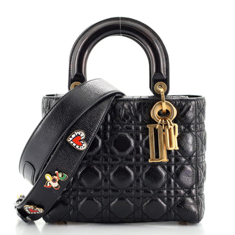 Christian Dior My Lady Dior Bag Cannage Quilted Crinkled Patent