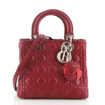 Christian Dior Lady Dior Bag Ruffle Cannage Quilt Lambskin Medium
